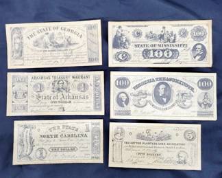 Civil War Confederate Paper Money Reproductions