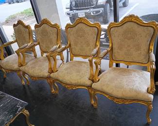 vintage French Guilt chairs 