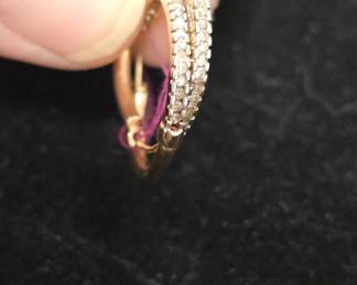 14k gold and chip diamond earrings 