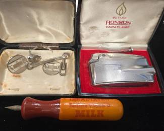Vintage goods Lighter. Cufflinks. Add more.