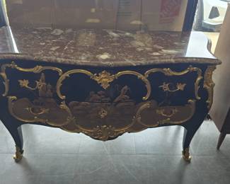 french Louis XV style commode with marble top 