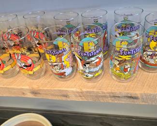 Flintstone character glasses.