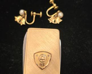 vintage bell Atlantic earrings and grooming sets 