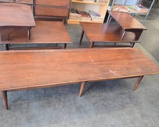 Mid Century Modern end table with coffee table Bassett furn co. 