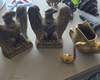 brass bookends and smalls 