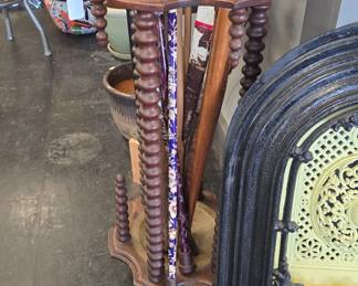 antique umbrella stand and canes etc etc 