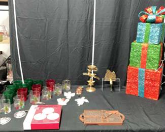 Large Assortment of Christmas Decor, Dishes, Ornaments, etc.
