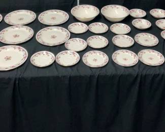 52 Piece Set of Vintage Homer Laughlin China in Minton Rose Pattern