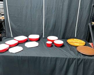 Red Pyrex, Universal Cambridge Bowls, etc.