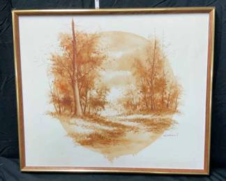 Wood Framed Canvas Painting