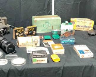 011 Large Assortment of Cameras, Film Accessories