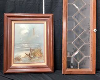 Framed Oil Painting a Glass Window