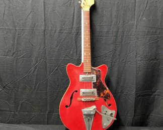 Vintage Electric Guitar with Strap