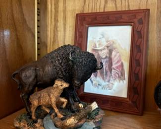Bison and Calf Figurine