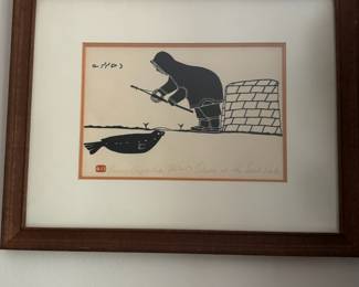 Print "Eskimo at the Seal Hole" by Henry Napartuk