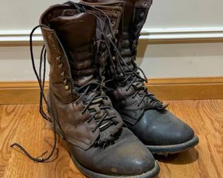 Double H Men's Brown Leather Western Work Boots – Size 9.5