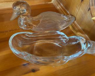 Crystal Duck Figure Trinket Dish