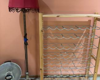 Handy Heater Heatwave Space Heater, Bronze Tone Victorian Style Floor Lamp, 7 Tier Wine Rack