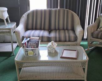 White Rattan Wicker Garden Paito Furniture set