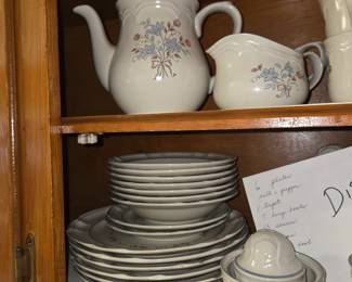 Vintage Cordella Collection Bluet Stoneware  Dish Set