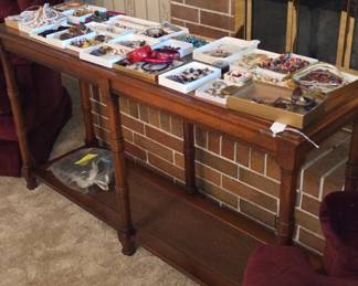 Glass top wood sofa table