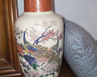 Satsuma peacock vase