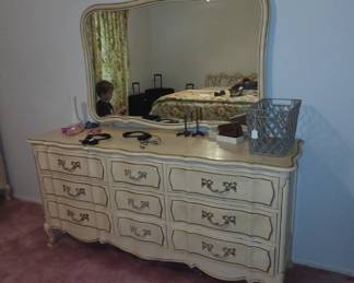 9 drawer french provincial dresser and mirror