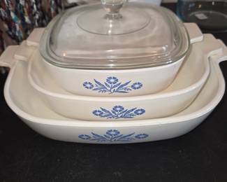 vintage Corningware casserole dishes  Blue Cornflower 