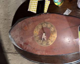 Vintage clock with real wood $25