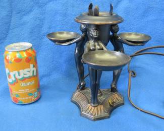 Lot 286. Art Nouveau figural desk lamp. Needs rewiring.