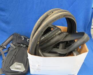 Lot 166. Bike tires and a CamelBak