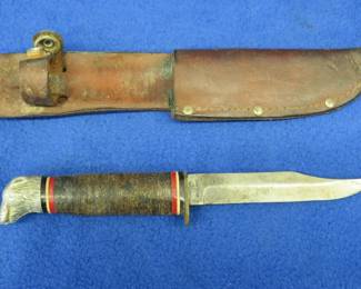 Lot 96. Vintage Craftsman hunting knife with a leather sheath