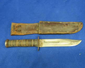 Lot 53. Vintage KA-BAR knife with leather sheath