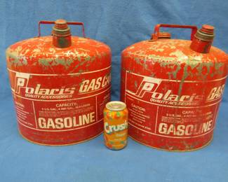 Lot 36. Two vintage metal Polaris gas cans