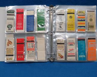 Lot 407. Large binder with a matchbook collection going back to the 1970s. Well over 300 matchbook covers with matches removed.