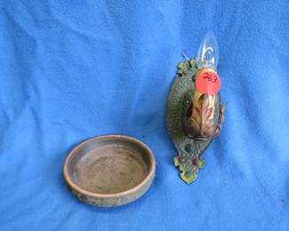 Lot 263. Vintage wall light and saucer