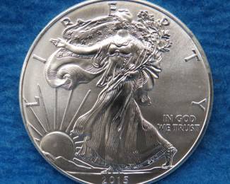 Lot 176. 2015 American Silver Eagle. One ounce of .999 fine silver.