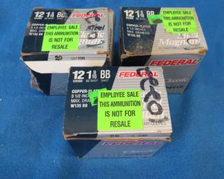 Lot 135. Three boxes totaling 70 Federal copper-plated 3 1/2" BBs as shown in the photos