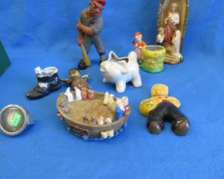 Lot 215. Chalkware items and more