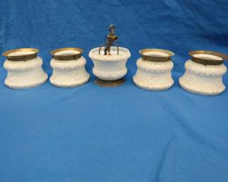 Lot 401. Five antique lamp shades