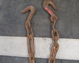 Lot 98. 8-feet of 1/2" chain with hooks on both ends
