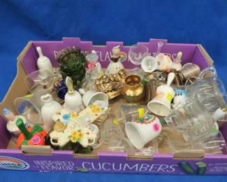 Lot 121. Glass collectibles, moslty bells
