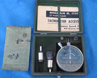Lot 205. Jaquet Tachometer in a case with papers. AS-IS