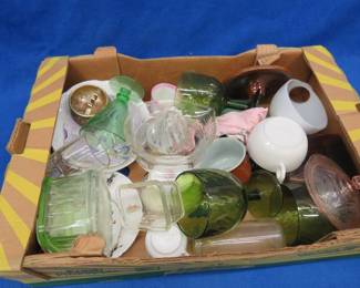 Lot 59. Glassware, including a uranium glass refrigerator jar