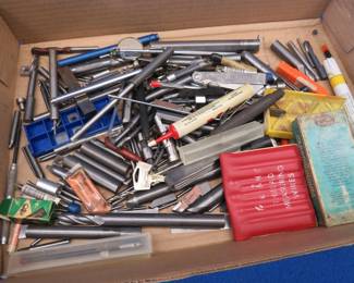 Lot 168. Machining tools including endmills, drill bits, and more
