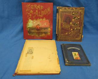 Lot 383. Four old scrapbooks in fair/poor condition with many full pages