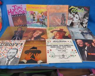 Lot 119. 12 LPs including Jimi Hendrix, The Lovin' Spoonful, Michael Murphy Blondie, Elvis Costello, and more