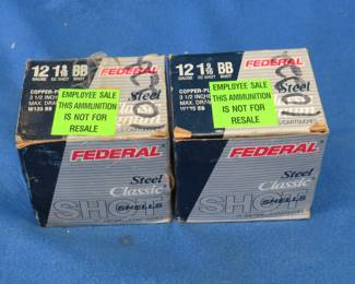 Lot 137. 50 Federal copper-coated 3 1/2" BB shotgun shells