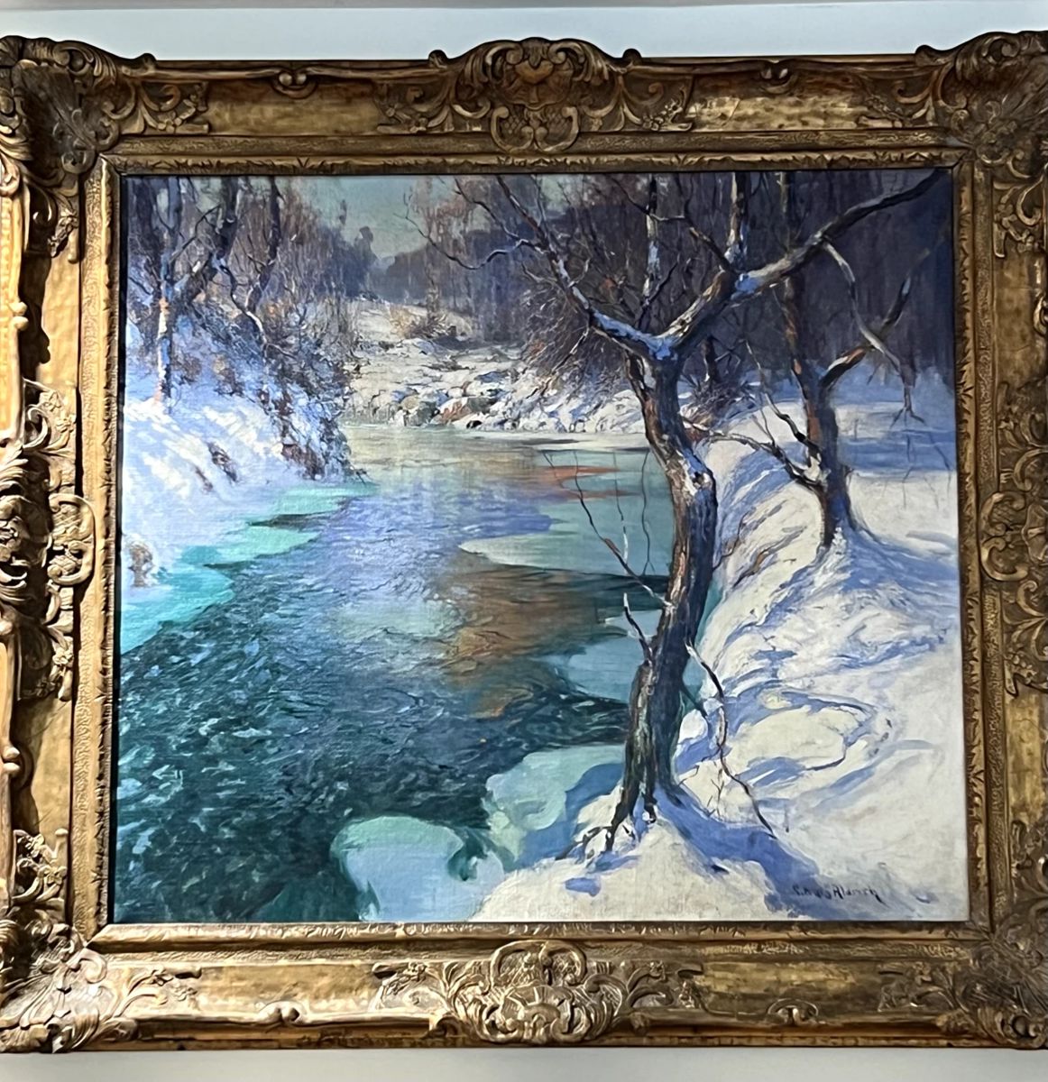 "Winter Brook" Oil on Canvas Artist Signed by G. Ames Aldrich