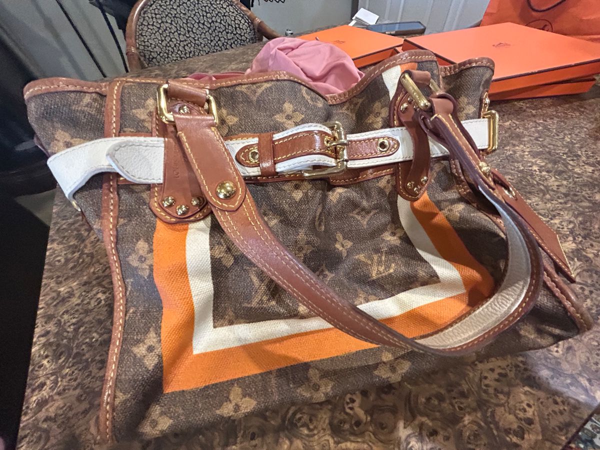 Authentic Vintage Louis Vuitton Monogram Tisse Rayure Handbag